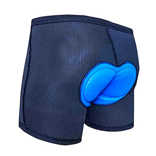 Padded Biking Underwear Men Cycling Shorts 4D Gel Padding Bicycle Pants Navy Blue Large