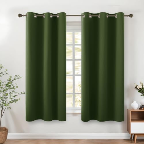 KOUFALL Country Curtains for Retro Vintage Kitchen Decor,Blackout Short Plant