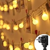 【Luz Decorativa】Cadena de luces 10m, 100 bombillas, su diámetro es de 1,8 cm，blanca cálida. Preciosa cadena de luces perfecta para crear ambiente cálidos y momentos románticos.