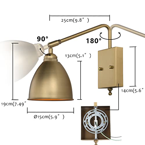 Pathson Swing Arm Bathroom Wall Sconce Vintage Wall Light Fixture Adjustable Wall Sconce Lighting For Living Room #TOP3