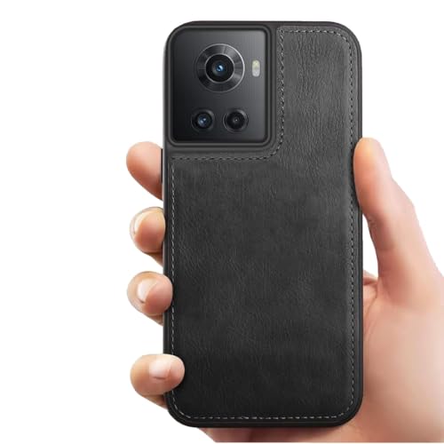 Image of MOBILOVE PU Leather Flexible Shockproof Design Back Case Cover for | OnePlus 10R 5G (Black)