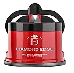 Diamond Edge No.1 Knife Sharpener – Safe & Compact Manual Knife Sharpener for Any Knife - Knives Sharpener Suitable for Serrated & Outdoor Blades – Professional Quality, Red