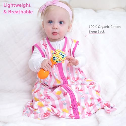 Image of LollyBanks Sleep Sack, 100% Cotton Neutral Baby Sacks, 0.5 TOG Sleep Sacks Lightweight with 2-Way Zipper
