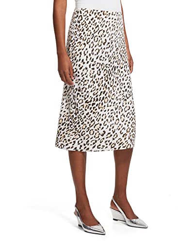 Theory Women's Leopard Slip Skirt, Natural #TOP3
