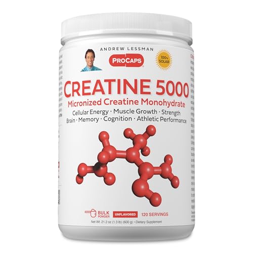 ANDREW LESSMAN Creatine 5000 Micronized Creatine Monohydrate. 120 Servings. Cellular