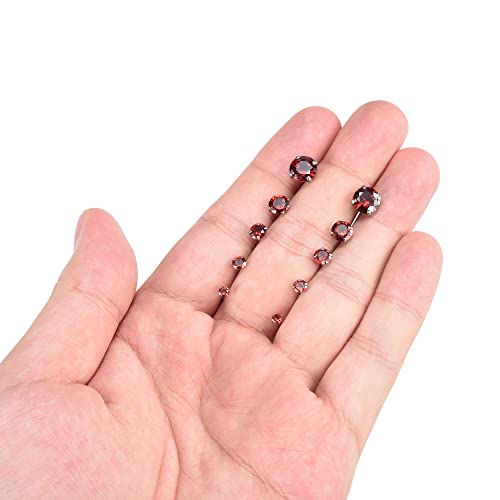 Jovivi 20G Hypoallergenic Stainless Steel Cubic Zirconia Red Stud Earrings Set Cz Earrings For Men Women, 3Mm/4Mm/5Mm/6Mm/8Mm,5 Paris #TOP4