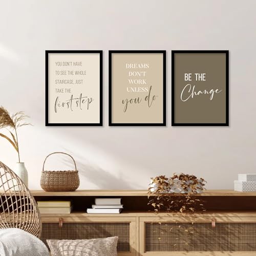 Image of kotart Motivational Quotes Paintings with Frame for Home Decoration - Wall Art Painting for Living Room Bedroom Office Wall Decoration - Set of 6 (10x13, E)