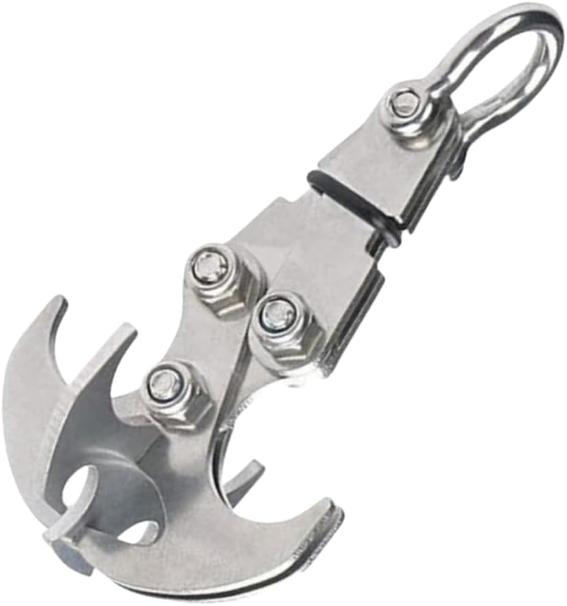 Grappling Gravity Hook Survival Carabiner Stainless Steel Multifunctional Rescue EDC Tool Tactical Emergency Key Chains for Outdoor Climbing Equipment