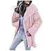 Produktbild TEFIIR Damen Revers Jacke Fuzzy Warmer Langarm Pullover Lange Strickjacke Cardigan Grobstrick Longstrickjacke mit Reißverschluss Stehkragen Lose Tops