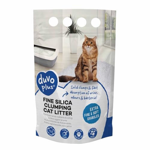 duvoplus Litière Silice Fine Agglomérante pour Chat Anti-Odeurs 5 L