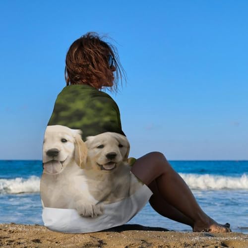 Toalla de Playa Golden Retriever Puppies - Absorbente y de Secado Rápido, Toalla de Gimnasio Ultra Portátil, Resistente, para Viaje, Ducha, Playa, Gimnasio, Spa, Natación y Aventuras al Aire Libre miniatura 4