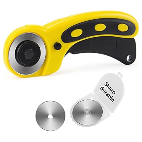 WORKLION 45mm Rotary Cutter Set: Ergonomic Rotary Cutter with Safety Lock and 2 Replacement Rotary Cutter Blades for Sewing Quilting Scrapbooking and Arts & Crafts Projects Cover