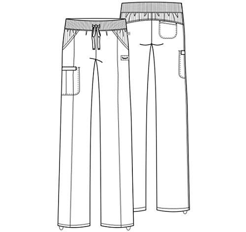 Cherokee Infinity Womens Straight Leg Drawstring Pant Low Rise, Straight Leg Bottom with Adjustable Drawstring - 1123A, S Petite, Navy by Cherokee - Used condition - US$41.99
