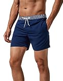 MaaMgic Homme Short de Bains Maillot de Bain avec Filet Style Tropical Voyage Pants Court de Sport Séchage Vite Bien pour Vacance a la Plage, Glm-3, Medium(tour de taille:84~89cm)