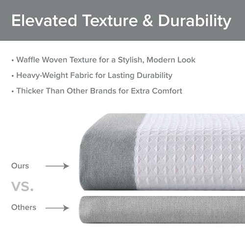 image for Madison Park Spa Waffle Shower Curtain Pieced Fabric with 3M Scotchgar