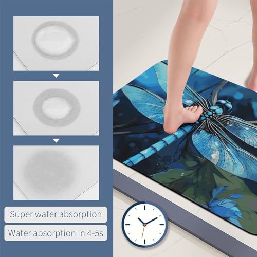 Tapis absorbant l'eau motif libellule tapis de sol intérieur