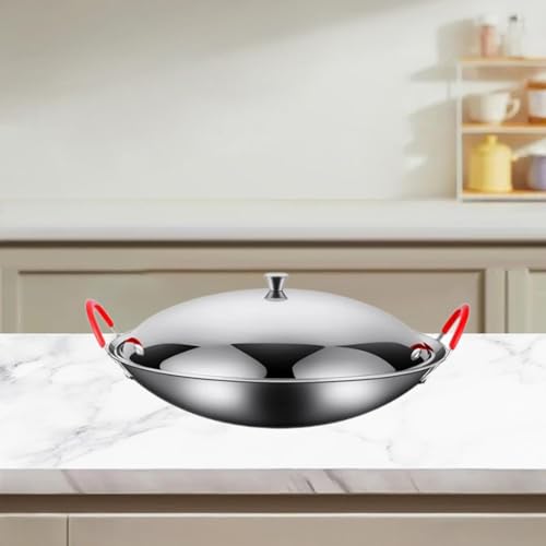 Wok de acero inoxidable con tapa, 10 pulgadas miniatura 3