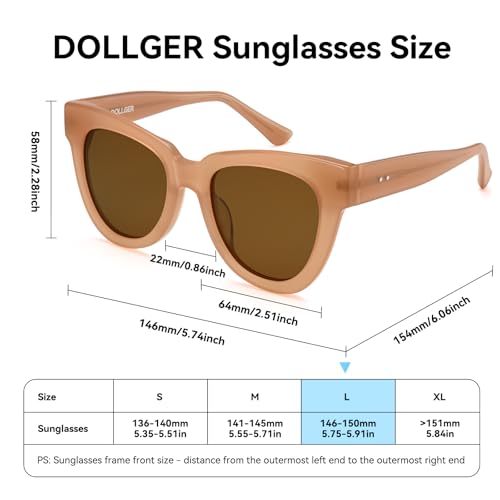 Dollger Retro Cat Eye Sunglasses Polarized Women Men Vintage Square Acetate Cateye Sunglasses Milk Tea by Dollger - Used condition - Image 6