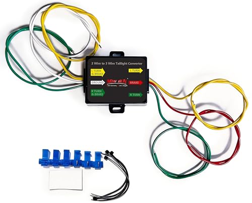 NEW SUN 2-Way to 3 Wire Splice-in Trailer Tail Light Converter Wiring Harness Kit for Easy Installation & Durable Design for RV, Truck, Van Electrical Systems,Separation of Brake and Turn Signals