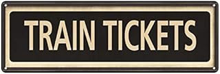 Train Tickets Sign Vintage Signs Home Decor Railroad Decorations Station Crossing Tin Art Ticket Wall Art Plaque Gift 6x18 Metal 206180066027