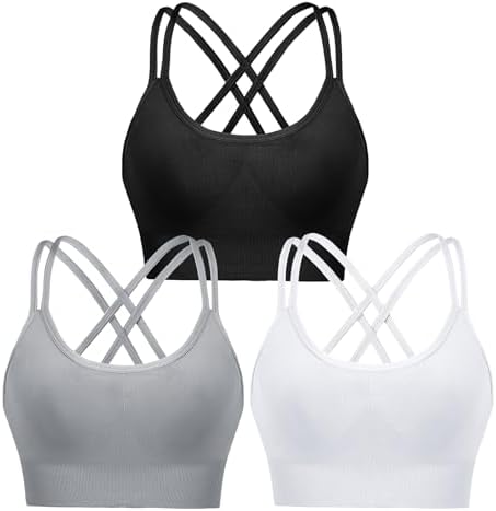 Leversic Sport BH Push up Cross Back Design Bustier Damen mit Gepolstert Ohne Bügel Damen-BHS mittelstarkem für Fitness Lauf Joggen