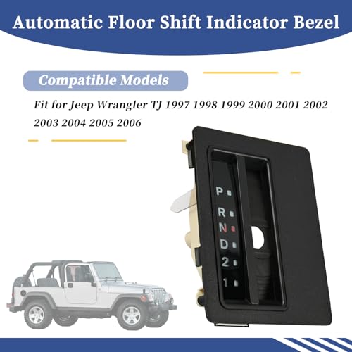 Getfarway Automatic Floor Shift Indicator Bezel Trim Fit for Jeep Wrangler TJ 1997-2006 Replace 55315059AC 55115570 55115571 55115570AB Auto Transmission Gear Shifter Cover by Getfarway - Used condition - Image 2
