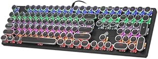 GEEKLIN Mechanical Keyboard, Rainbow LED Backlit Gaming Keyboard,USB Wired Gaming Mechanical Keyboard With Blue Switches for Desktop, Computer, PC(108 Keys, US Layout)