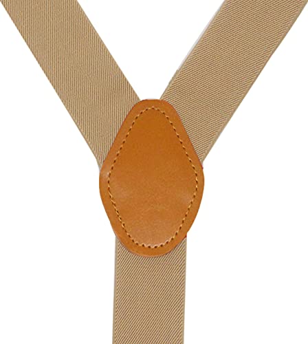 Image of Mens Suspenders with 3 Swivel Hooks Belt Loops 1.4 Inch Wide Heavy Duty Adjustable Braces