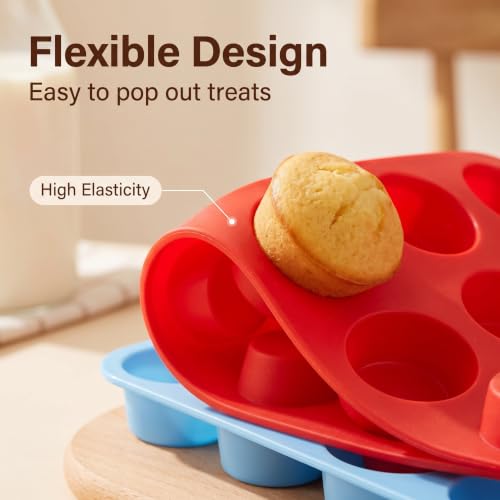 WYBG 2 Pack 24-Cup Silicone Muffin Pan Nonstick Dishwasher Safe Food Grade by WYBG - Used condition - Image 3