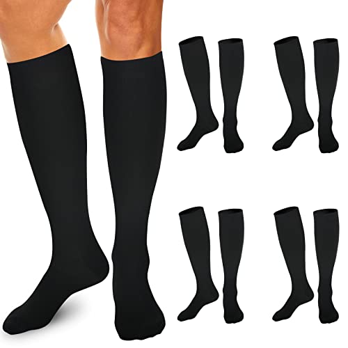 TNNZEET 5 Paar Kompressionsstrümpfe Damen und Herren Stützstrümpfe für Sport, Laufen, Flug (Schwarz-5 Paar,S-M) Cover