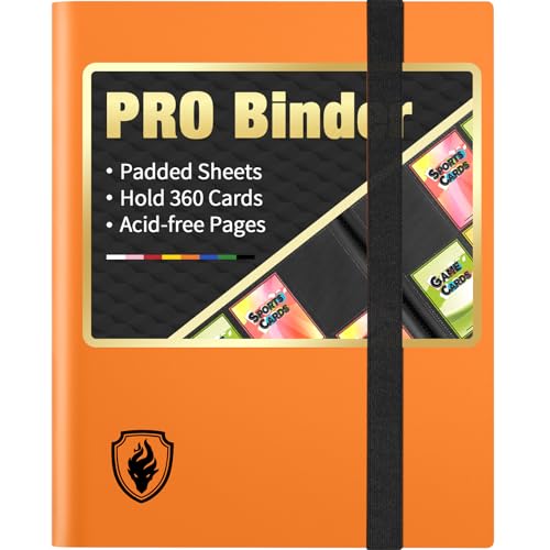 Heavy Duty Card Binder, Fabmaker 9 Pocket Trading Card Binder for 360 Cards