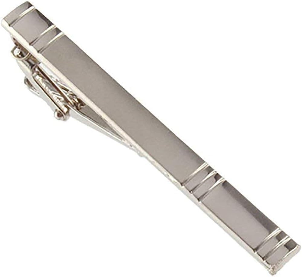 Mens Tie Clip Bar,Formal Men's Fashion Alloy Metal Silver Simple Necktie Tie Pin Bar Clasp Clip Business Wedding Suit New Year's Gift Durable