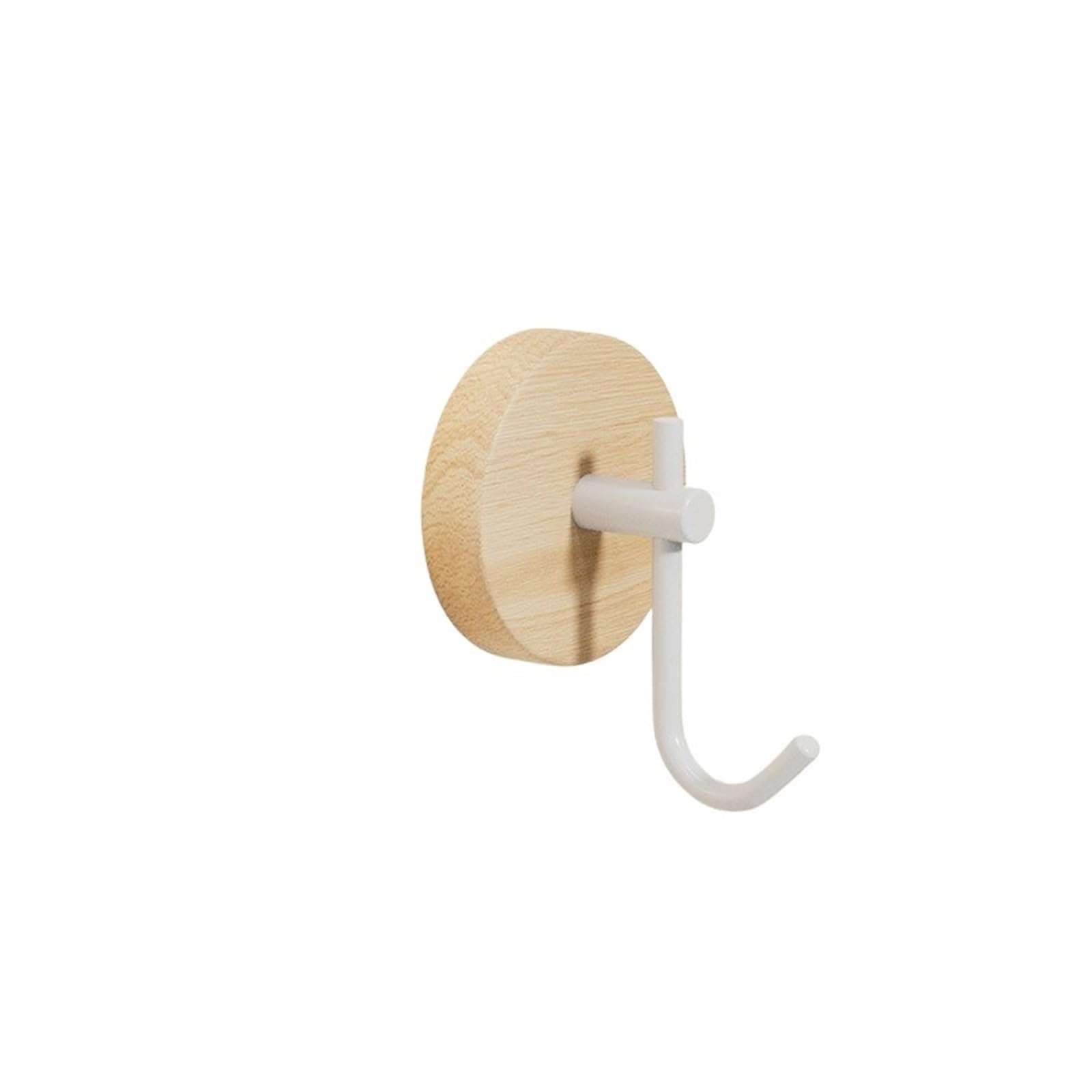 Ryqzhhy J-White Coat Hooks Walnut Wood No Drill Wall Hooks Multi Purpose For Clothes Hat Towel Key Home Hanging(J-White)