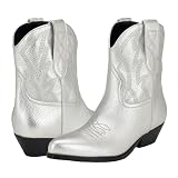 GUESS Ginette, Botas Cortas al Tobillo Mujer, Plata 040, 35 EU