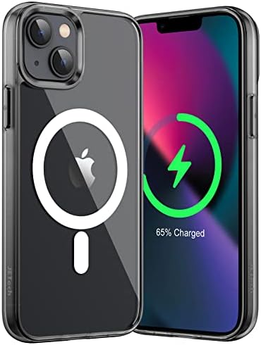 JETech Magnetyczna Etui do iPhone 13 mini 5,4 Cala Kompatybilny z MagSafe Bezprzewodowy Ładowanie, Odporny Wstrząsy Case, Przezroczysty Tył, Odporny na Zarysowania (Przezroczyste)