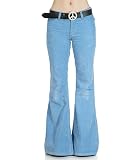 cordhose schwarz schlag  70er Damen Cordhose mit Schlag hellblau 29/32