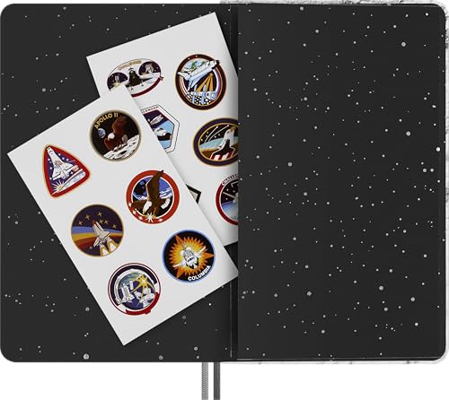 Moleskine NASA zestaw tematyczny – Cahier Journal z pustymi stronami duży 13 x 21 cm i notatnik z liniami duży 13 x 21 cm, pomysł na prezent dla fanów i kolekcjonerów NASA