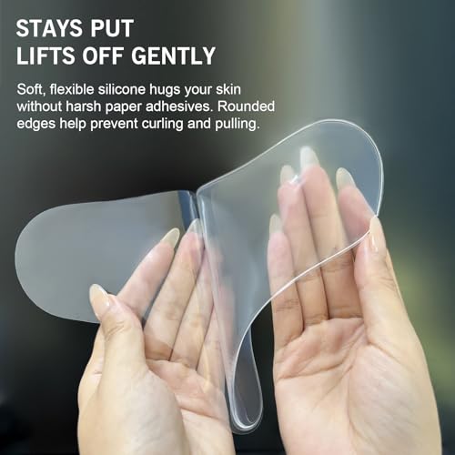 Image of Neck Wrinkle Patches, Reusable Silicone Pads for Chest and Decollete, Overnight Smoothing and Firming, Anti Aging for Fine Lines, Washable Soft Fit, Side Sleeper Support, Anti Wrinkle Pads 4-Pack