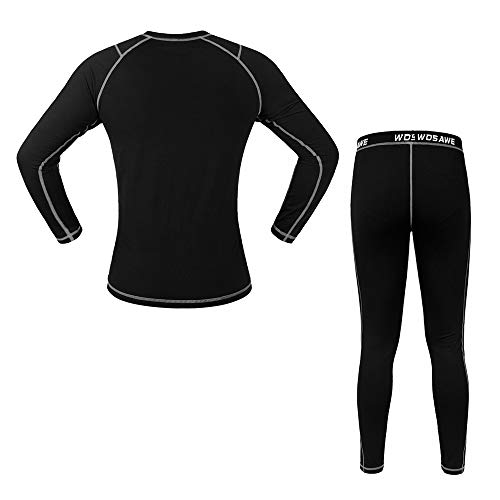 Fantercy Conjunto de roupa íntima masculina de manga longa com forro de compressão térmica de lã par