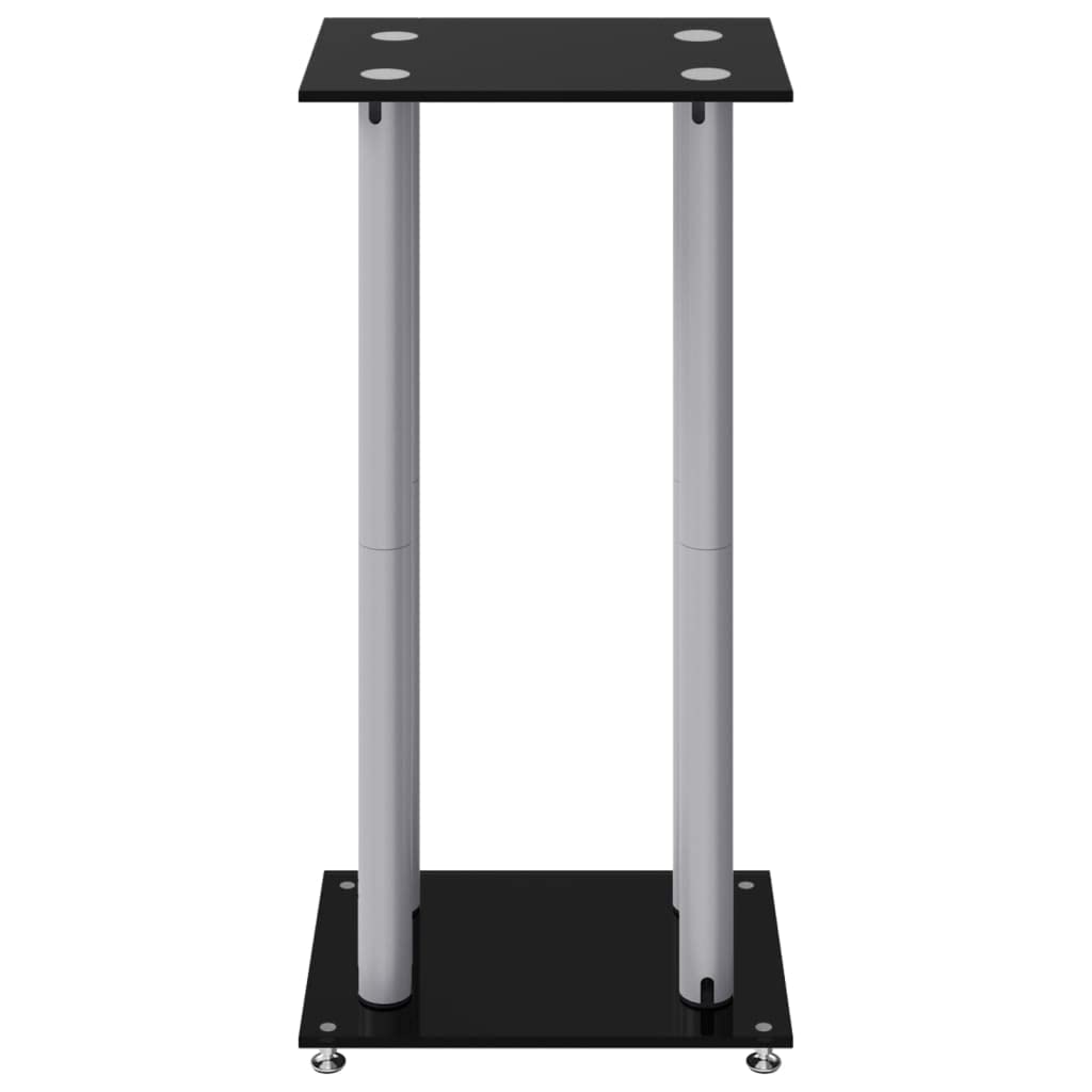 Pedane Casse 2pz Nero Argento Vetro Temperato Design 4 Pilastri,Dispositivi elettronici,o,Accessori o,Accessori per Altoparlante,Supporti per altoparlanti-51818