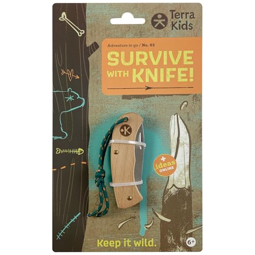 HABA Terra Kids Kindertaschenmesser – Robustes Schnitzmesser für Kinder ab 6 Jahren – Kindgerechtes Outdoormesser mit abgerundeter Spitze für kleine Entdecker – 2013645001