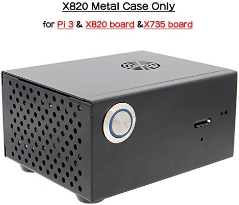 Geekworm for Raspberry Pi 3B+/3B, X820 Metal Case + Power Control Switch + Cooling Fan Support X820 V3.0 SATA SSD&HDD SATA Storage Board & X735 (Not Support X825)