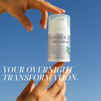 Nature Skin Shop Renewal Glycolic 12% Face Cream - One Point Seven Ounces - AHA Exfoliating Moisturizer for the Appearance of Dark Spots & Uneven Texture - Night Cream for a Radiant Complexion