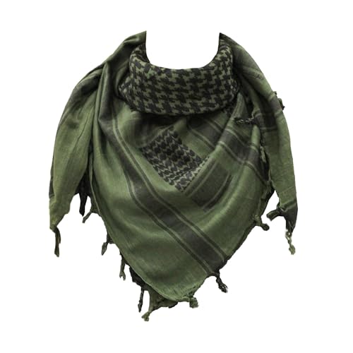 Cotton Shemagh Scarf for Men and Women, Keffiyeh Desert Head Scarf, Army Green