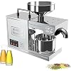 Oil Press Machine Oil Extractor, 820W Stainless Steel Cold Hot Press Machine, Fully Automatic Oil Press Machine for Peanut Sesame Flaxseed Walnut Sunflower Seed Automatic Temperature Constant 200C