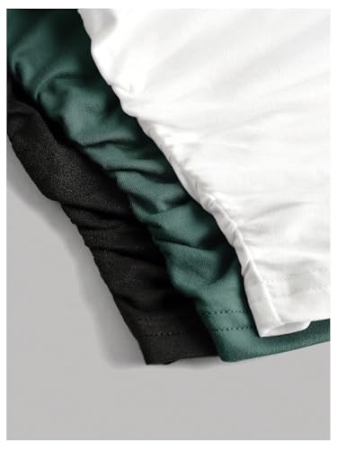 Floerns Girl's 3 Pcs Long Sleeve T Shirts Round Neck Ruched Solid Tee Shirts4