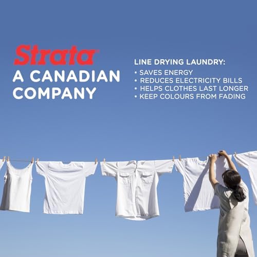 Strata 150' Silver Clothesline - Super Heavy Duty Galvanized Steel Cable, PVC Coasting
