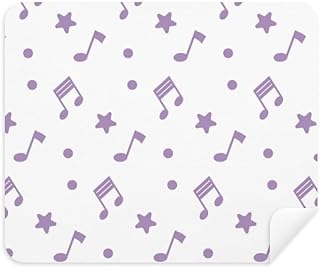Purple Big Stars Music Notes Cleaning Cloth Screen Cleaner 2pcs Suede Fabric