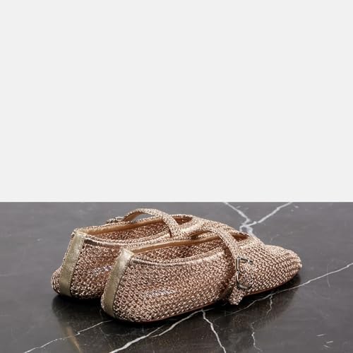 Women's Mesh Ballet Flats Round Toe Buckle Mary Jane Shoes Breathable Fishnet Comfortable Casual Shoes3