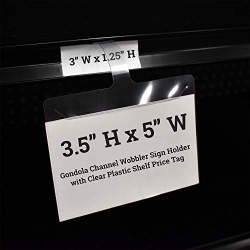 Gondola Shelf Channel Wobbler Sign Holder for 3.5\" H x 5\" W Signs & 3\" W x 1.25\" Price Tags, 100 Pack - Thumbnail 3